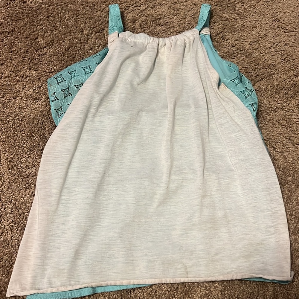 Kids Blue Ruffle Tank Top - Picture 3 of 3